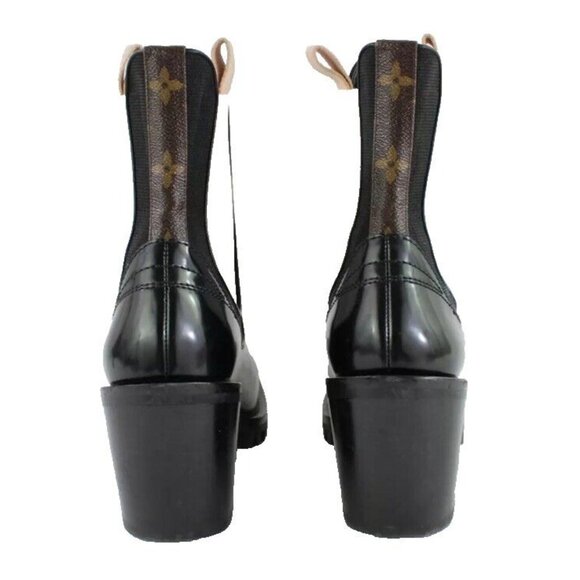 Louis Vuitton Black Leather Monogram Limitless Ankle Boot - Picture 2 of 16